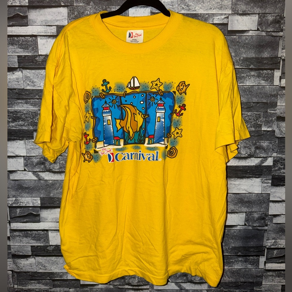 Vintage Yellow Graphic Carnival Short Sleeve Tee